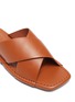 Detail View - Click To Enlarge - PEDDER RED - Addie' Crossed Leather Strap Padded Square Toe Flat Sandals