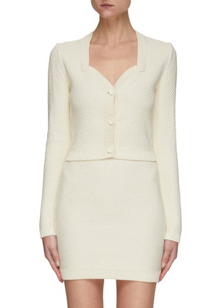 Main View - Click To Enlarge - NANUSHKA - ‘KAYA’ TEXTURED COTTON TWEED BUTTON UP TOP