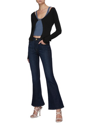 Figure View - Click To Enlarge - FRAME DENIM - Le Pixie High Flare' Dark Wash Jeans