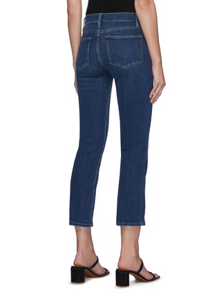 Back View - Click To Enlarge - FRAME - Le High Straight' Cropped Dark Washed Jeans