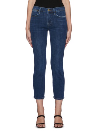 Main View - Click To Enlarge - FRAME DENIM - Le High Straight' Cropped Dark Washed Jeans