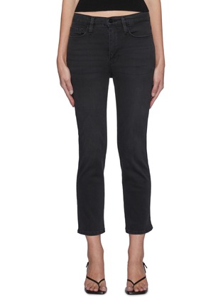 Main View - Click To Enlarge - FRAME DENIM - Le Pixie Sylvie' Slim Cropped Washed Black Jeans