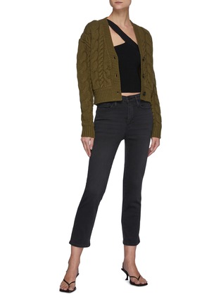 Figure View - Click To Enlarge - FRAME DENIM - Le Pixie Sylvie' Slim Cropped Washed Black Jeans