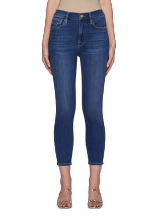 Main View - Click To Enlarge - FRAME - Ali' High Rise Washed Skinny Cigarette Jeans