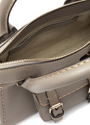 Detail View - Click To Enlarge - CHLOÉ - Edith' Contrasting Stitching Buffalo Leather Small Shoulder Bag