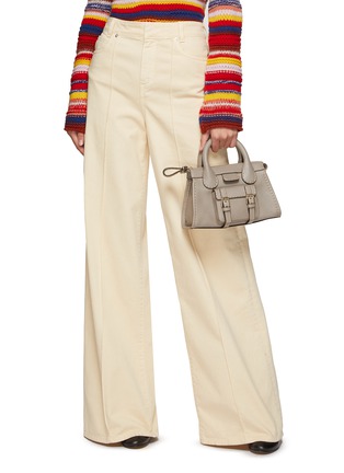 Front View - Click To Enlarge - CHLOÉ - Edith' Contrasting Stitching Buffalo Leather Small Shoulder Bag