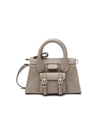 Main View - Click To Enlarge - CHLOÉ - Edith' Contrasting Stitching Buffalo Leather Small Shoulder Bag
