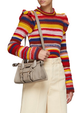 Figure View - Click To Enlarge - CHLOÉ - Edith' Contrasting Stitching Buffalo Leather Small Shoulder Bag