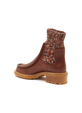  - CHLOÉ - Jamie' Knit Sock Shaft Calfskin Leather Chelsea Boots