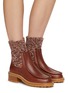 Figure View - Click To Enlarge - CHLOÉ - Jamie' Knit Sock Shaft Calfskin Leather Chelsea Boots