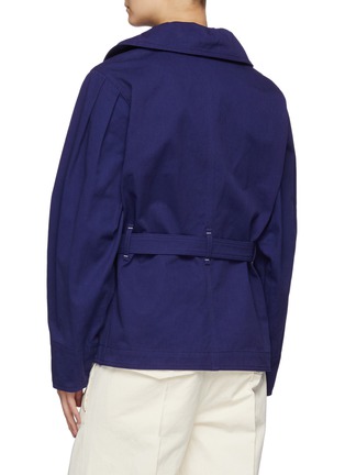 Back View - Click To Enlarge - ISABEL MARANT - Dipazo' Belted Ruffled Collar Pleated Sleeve Cotton Jacket