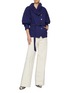 Figure View - Click To Enlarge - ISABEL MARANT - Dipazo' Belted Ruffled Collar Pleated Sleeve Cotton Jacket