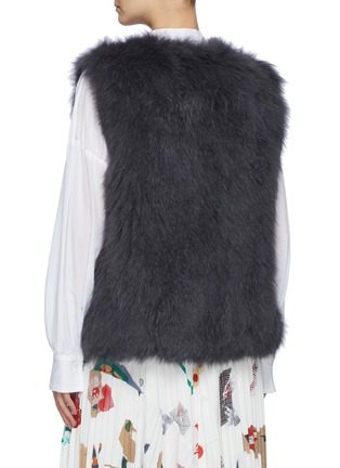 Back View - Click To Enlarge - YVES SALOMON - Short Knitted Fox Gilet