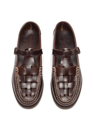 Detail View - Click To Enlarge - HEREU - Ferriol' Woven T-Bar Leather Loafers