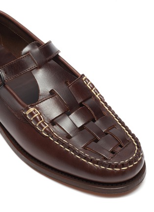 Detail View - Click To Enlarge - HEREU - Ferriol' Woven T-Bar Leather Loafers