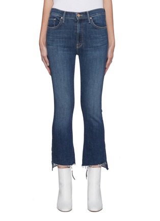 Main View - Click To Enlarge - MOTHER - The Insider' Washed Frayed Step Hem Cropped Boot Jeans