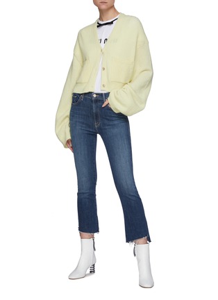 Figure View - Click To Enlarge - MOTHER - The Insider' Washed Frayed Step Hem Cropped Boot Jeans