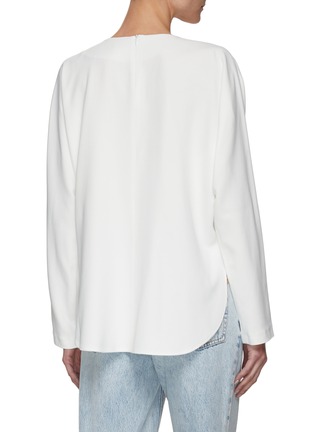 Back View - Click To Enlarge - TOTÊME - Classic Crewneck Gathered Neck Blouse
