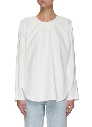 Main View - Click To Enlarge - TOTÊME - Classic Crewneck Gathered Neck Blouse