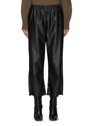 Main View - Click To Enlarge - MM6 MAISON MARGIELA - Faux Leather Cropped Boot Cut Pants