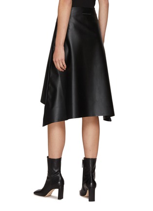 Back View - Click To Enlarge - MM6 MAISON MARGIELA - Faux Leather A-Line Skirt