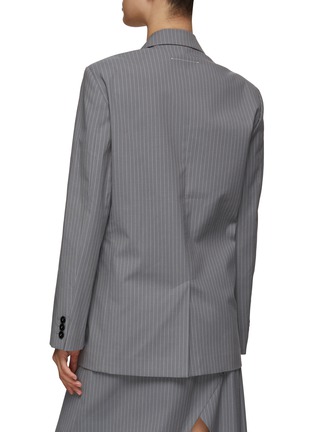 Back View - Click To Enlarge - MM6 MAISON MARGIELA - DOUBLE BREASTED PINSTRIPE TAILORED BLAZER