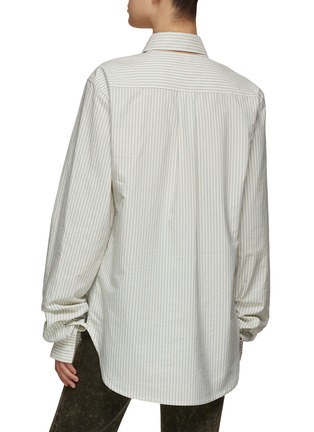 Back View - Click To Enlarge - MM6 MAISON MARGIELA - Multi Way Pinstriped Shirt