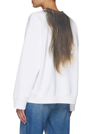 Back View - Click To Enlarge - MM6 MAISON MARGIELA - Hair Print Cotton Sweatshirt