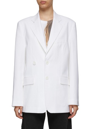 Main View - Click To Enlarge - MM6 MAISON MARGIELA - DOUBLE BREASTED PINSTRIPE TAILORED BLAZER