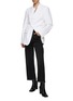 Figure View - Click To Enlarge - MM6 MAISON MARGIELA - DOUBLE BREASTED PINSTRIPE TAILORED BLAZER