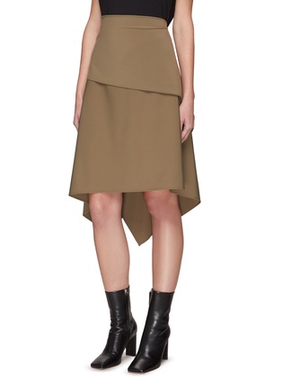 Detail View - Click To Enlarge - MM6 MAISON MARGIELA - Asymmetric Hem Technical Twill Skirt