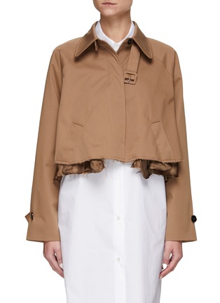 Main View - Click To Enlarge - MM6 MAISON MARGIELA - LINING LAYERED DETAIL CROPPED SHIRT JACKET