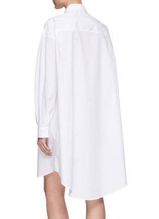 Back View - Click To Enlarge - MM6 MAISON MARGIELA - Logo Cotton Shirt Dress