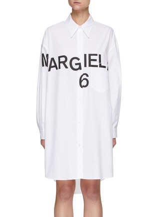 Main View - Click To Enlarge - MM6 MAISON MARGIELA - Logo Cotton Shirt Dress