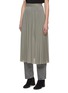 Front View - Click To Enlarge - MM6 MAISON MARGIELA - HIGH WAIST PLEATED MIDI SKIRT