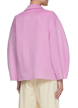 Back View - Click To Enlarge - LOULOU STUDIO - ‘Moho’ Cocoon Sleeve Wool Blend Cropped Coat