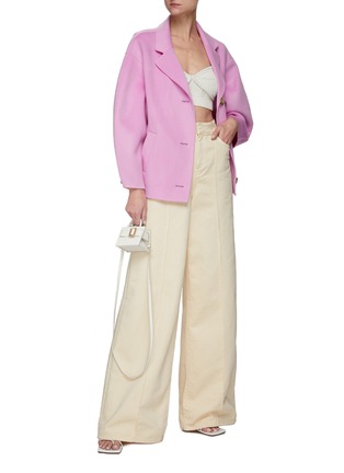 Figure View - Click To Enlarge - LOULOU STUDIO - ‘Moho’ Cocoon Sleeve Wool Blend Cropped Coat