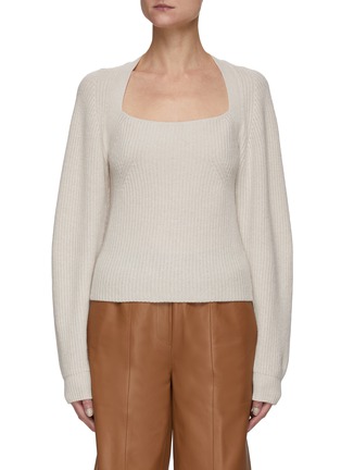 Main View - Click To Enlarge - LOULOU STUDIO - COMINO' SQUARE NECK CASHMERE SWEATER