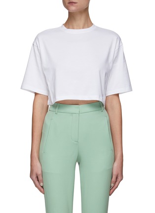 Main View - Click To Enlarge - LOULOU STUDIO - SUPIMA COTTON SHORT SLEEVES BOXY T-SHIRT