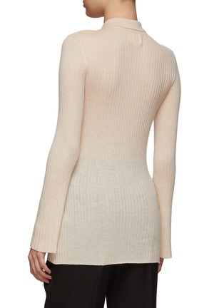 Back View - Click To Enlarge - LOULOU STUDIO - ‘Biola' wool-cashmere blend rib polo top