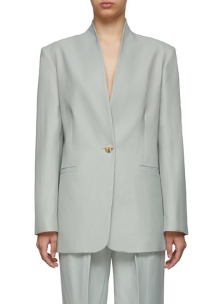 Main View - Click To Enlarge - LOULOU STUDIO - ‘Ruden' lapelless single-breast blazer