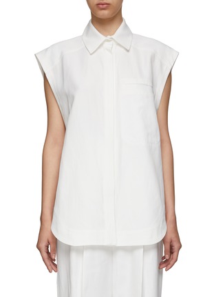 Main View - Click To Enlarge - LOULOU STUDIO - ‘Maldo' sleeveless linen shirt