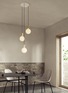 Detail View - Click To Enlarge - TALA - Oak Triple Pendant with Small Canopy and Sphere IV Bulbs – White