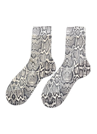 Main View - Click To Enlarge - MARIA LA ROSA - Python' Snake Print Silk Blend Ribbed Socks