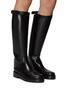 Figure View - Click To Enlarge - ANN DEMEULEMEESTER - Maine' Flat Tall Leather Riding Boots