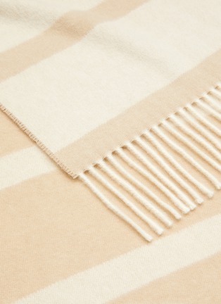 Detail View - Click To Enlarge - TOTÊME - Monogram Jacquard Fringe Wool Scarf