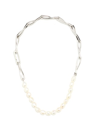 Main View - Click To Enlarge - MISSOMA - Baroque Pearl Silver Plated Brass Twisted Link Necklace