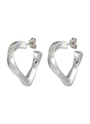 Main View - Click To Enlarge - MISSOMA - Silver Plated Brass Twisted Heart Hoop Earrings