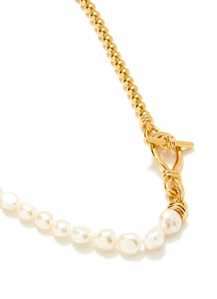 Detail View - Click To Enlarge - MISSOMA - Baroque' 18k Gold-plated Beaded Pearl T-Bar Necklace