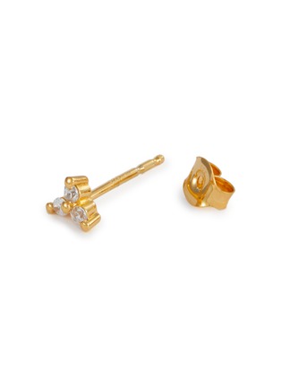 Detail View - Click To Enlarge - MISSOMA - WHITE CUBIC ZIRCONIA TRINAL STUD EARRINGS